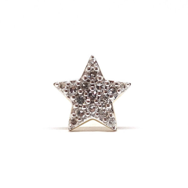 Boucle d'oreille étoile diamants or jaune 18 carats
